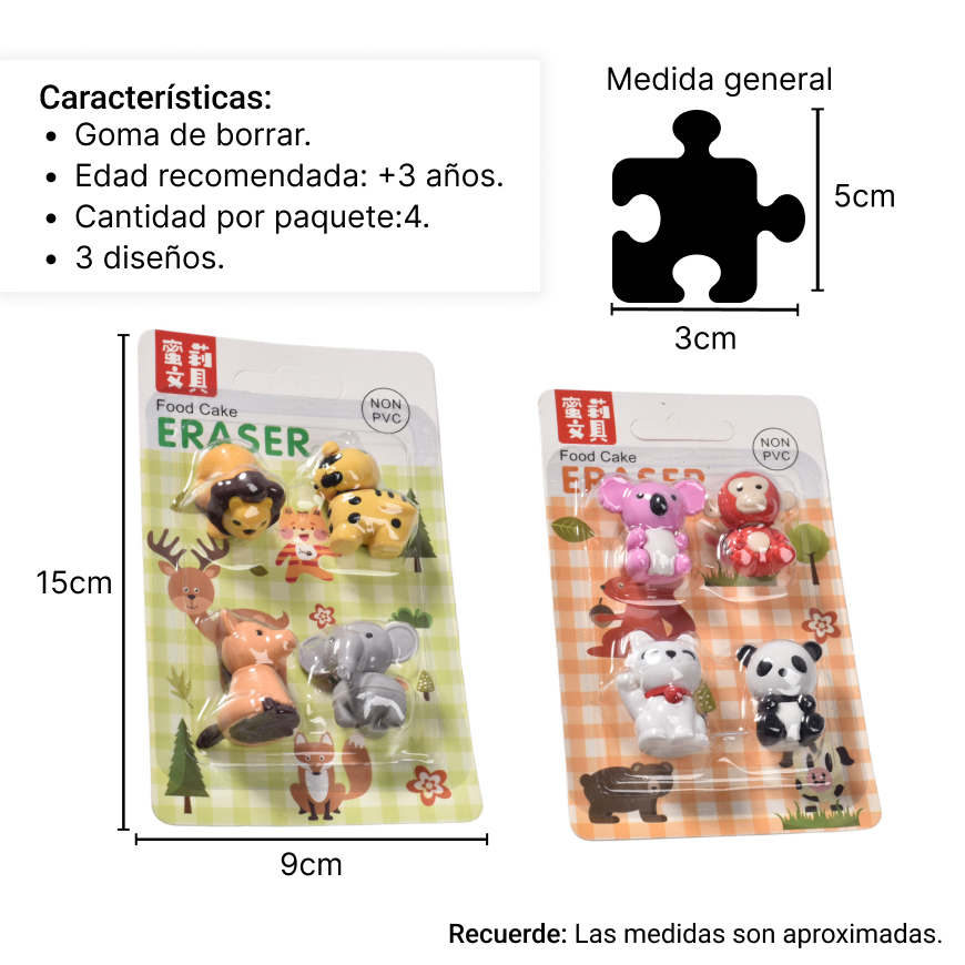Pack De 35 Borradores De Animales Para Niños – Surtido De Dinosaurios, Frutas, Mascotas Y Espacio, Ideales Para Regalos De Cumpleaños Y Premios Escolares
